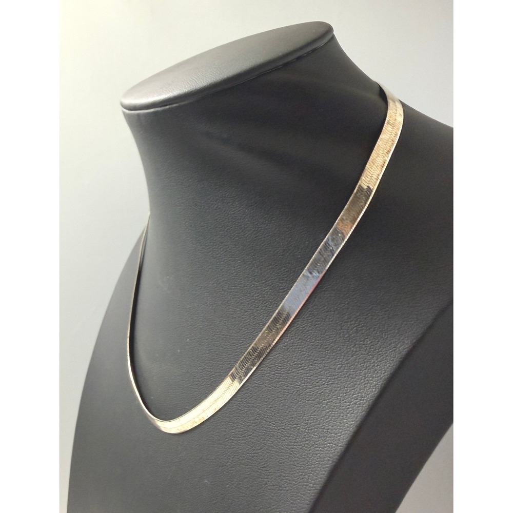Sterling Silver Necklace OTC Herringbone Chain 925 ITALY 16" Long